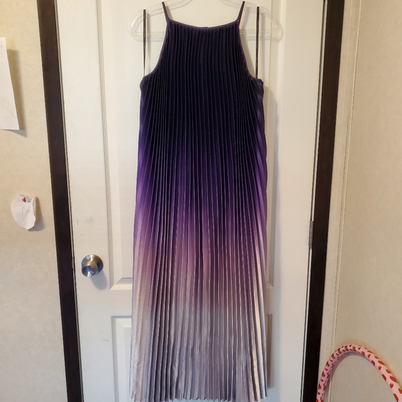 Tommy Hilfiger- Purple to Silver Ombre Pleated Maxi Dress (size 36) - Picture 16 of 17